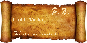 Pinti Nándor névjegykártya